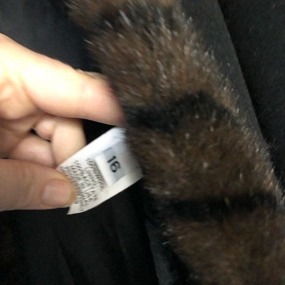 Marvin Richards 100% Wool Women's Black Fur Trim Old Rich Long Coat - Picture 4 of 14